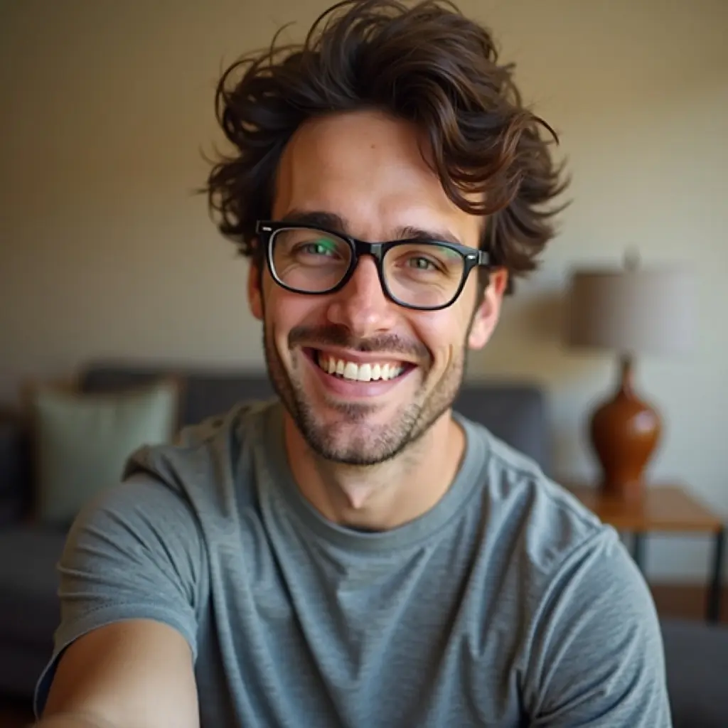 Casual selfie before transformation