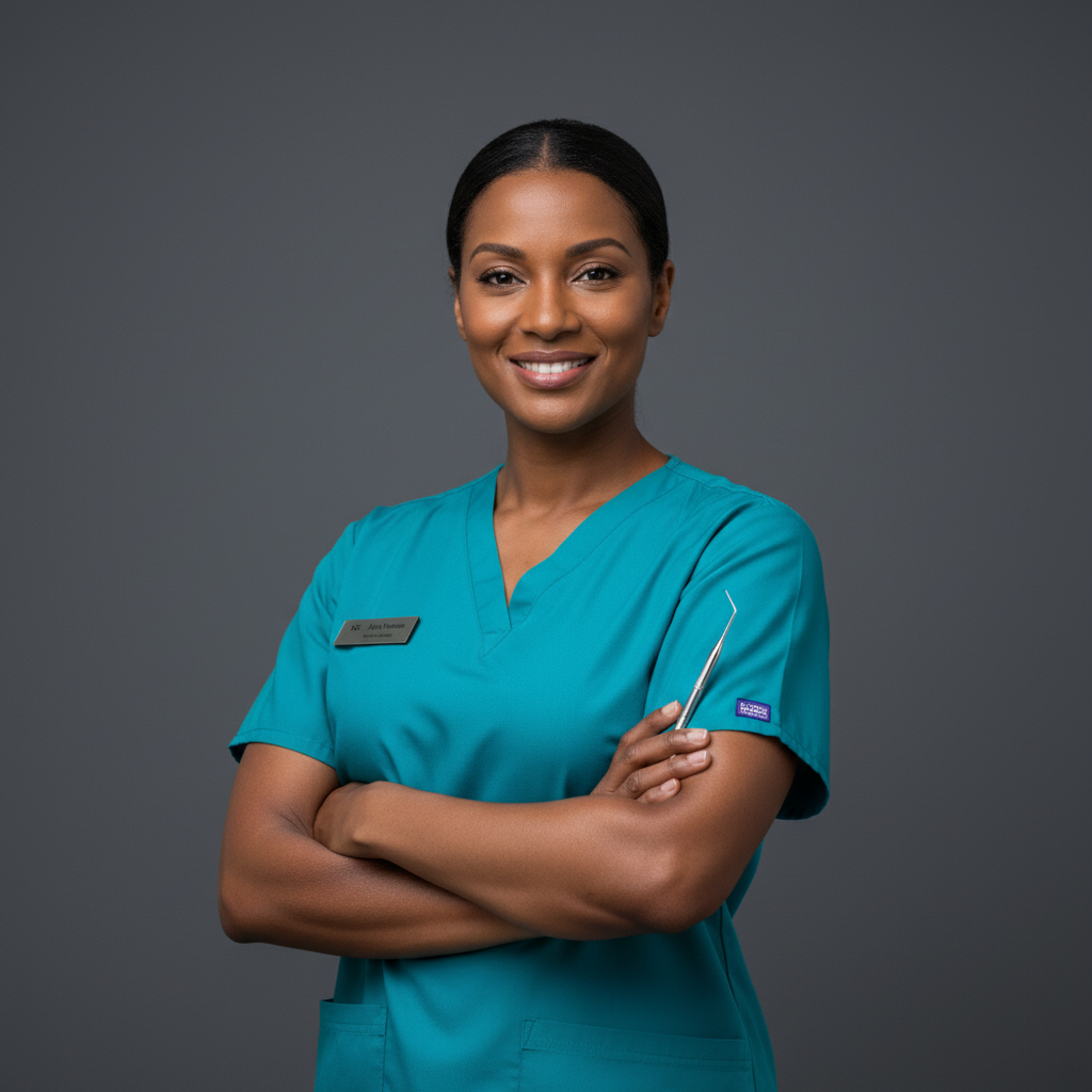 Oral surgeon professional portrait in surgical suite