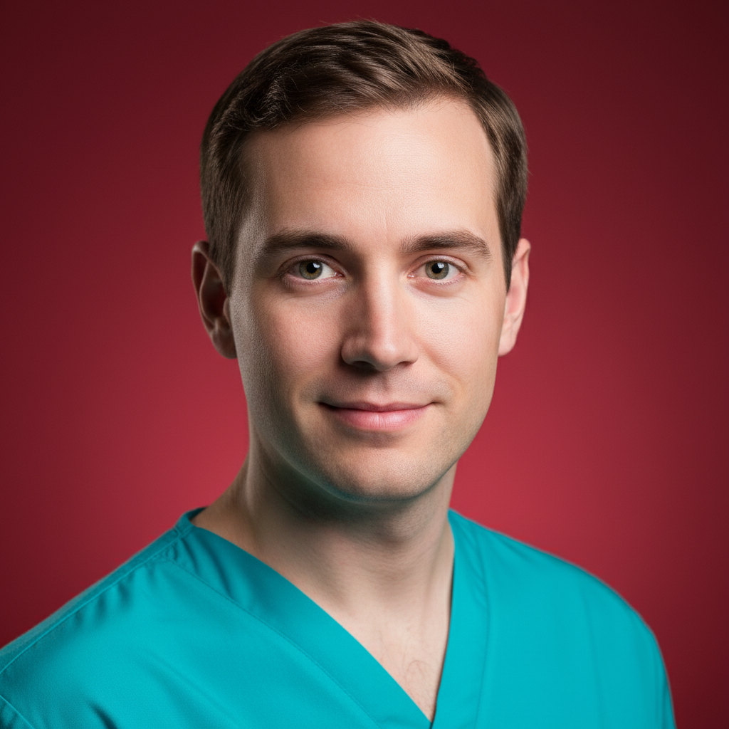 Emergency room nurse headshot with critical care equipment