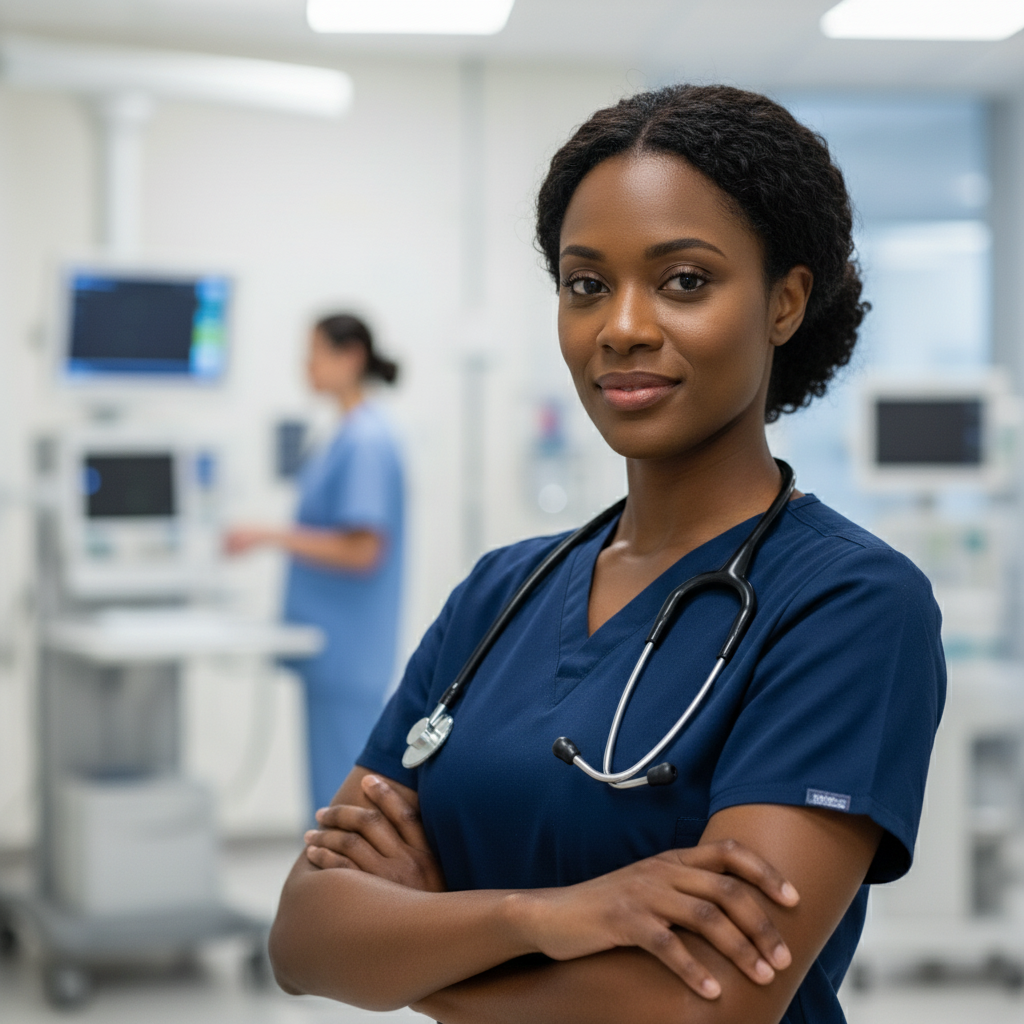 ICU nurse providing patient care